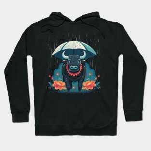 Water Buffalo Rainy Day With Umbrella Hoodie